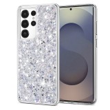 Husa cu sclipici Samsung Galaxy S25 Ultra Techsuit Sparkly Glitter, alb
