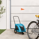 VidaXL Remorcă de bicicletă animale companie, albastru, oxford/fier