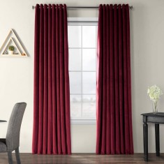 Draperie din catifea cu inele argintii, Madison, 150x220 cm, densitate 700 g/ml, Burgundy, 1 buc