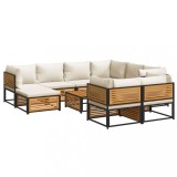 Set de canapele de gradina cu perne 10 piese lemn masiv acacia