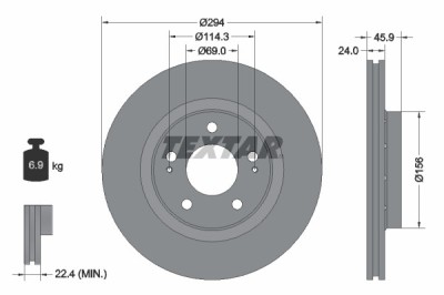 TEXTAR 92135203 PRO Disc frana foto