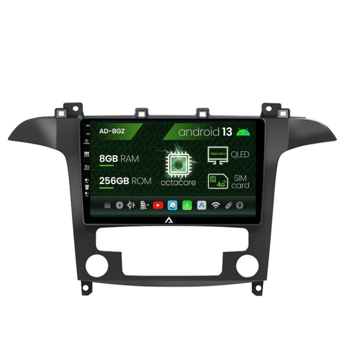 Navigatie Ford S-Max Galaxy (2006-2015), Android 13, Z-Octacore 8GB RAM + 256GB ROM, 9 Inch - AD-BGZ9008+AD-BGRKIT125