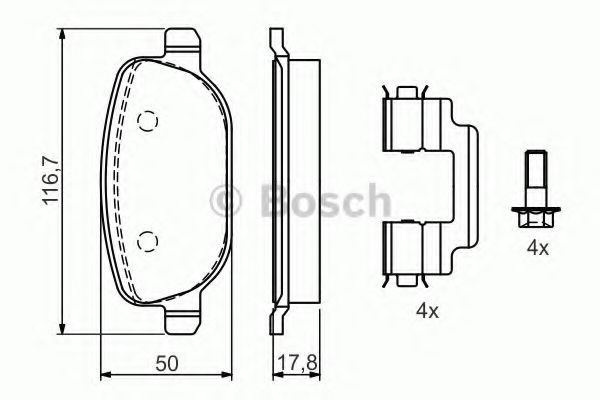 Set placute frana,frana disc LANCIA THESIS (841AX) (2002 - 2009) BOSCH 0 986 424 775