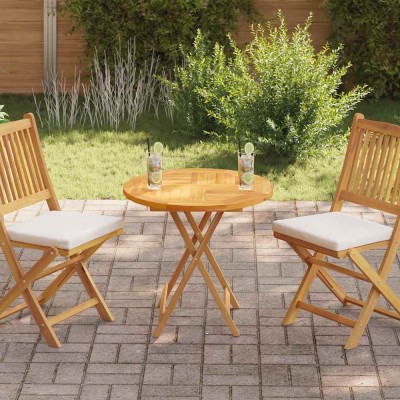 vidaXL Blat de masă rotund, 70 cm, lemn masiv de tec, 2,5 cm 48985 foto