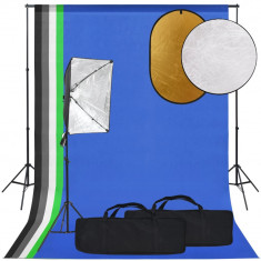 Set studio foto cu lampa softbox, fundal si reflector GartenMobel Dekor