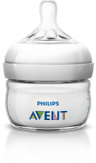 Philips-Avent Biberon Natural 60 ml, Tetina ce imita forma sanului mamei, pentru primul debit foto