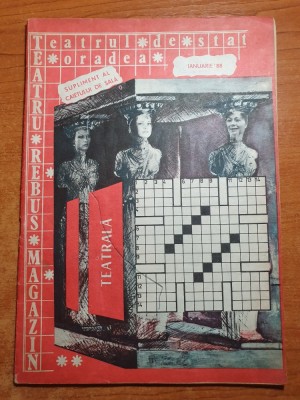 revista teatrul de stat oradea ianuarie 1988-teatru,rebus,magazin foto