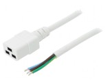 Cablu IEC C19 mamă 3x1,5mm&sup2; PVC alb 1,5m 16A