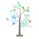 Pomisor Craciun 52cm, Globuri Multicolor, 24 LED, Decoratiune Brad, Alimentare Curent, Alb