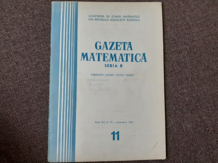 GAZETA MATEMATICA NR 11/1969