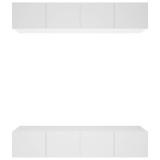 Cumpara ieftin Comode TV, 4 buc., alb, 80x30x30 cm, lemn prelucrat