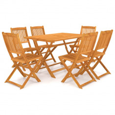 Set mobilier de gradina pliabil, 7 piese, lemn masiv acacia GartenMobel Dekor