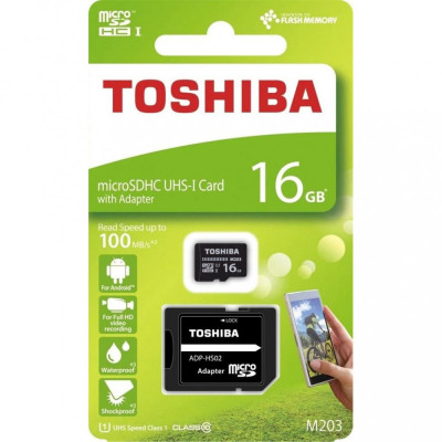 MicroSDHC 16Gb Toshiba Cu Adaptor foto