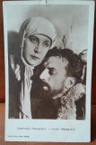 Carte postala, Nathalie Kovanko actrita de film mut, rusoaica si Iwan Mosjukin, actor rus de film mut