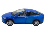 Macheta metal Tesla X replica albastra 1:22 sunete si lumina