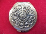 Oglinda de Poseta Argint 925 Masiv, Stil Art Nouveau, Model Floral, 14.5cm, Diametru 7cm, 78g