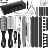 Kit 31 accesorii pedichiura, husa depozitare, aplicare universala, metal/plastic