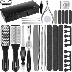 Kit 31 accesorii pedichiura, husa depozitare, aplicare universala, metal/plastic