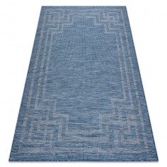 Covor SISAL PATIO 3071 grecesc țesute plate albastru inchis / bej, 78x150 cm