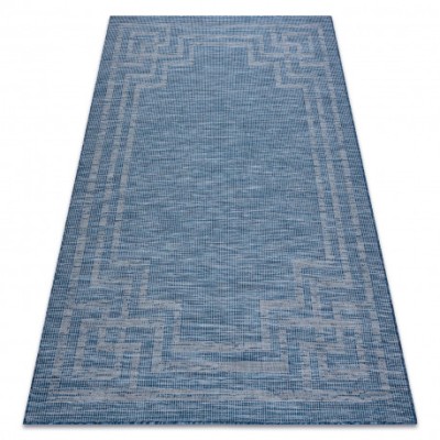 Covor SISAL PATIO 3071 grecesc țesute plate albastru inchis / bej, 175x270 cm foto