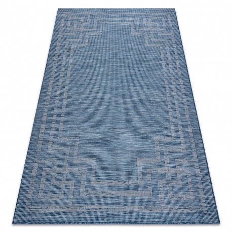 Covor SISAL PATIO 3071 grecesc țesute plate albastru inchis / bej, 175x270 cm