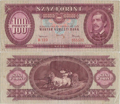 1962 ( 12 X ), 100 Forint ( P-171c ) - UNGARIA foto