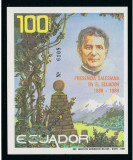 Ecuador 1988 - Don Bosco, monument, colita neuzata