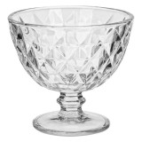 Pahar cu picior pentru inghetata,sticla,transparent,300 ml, Oem