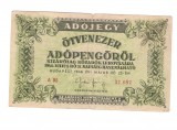 Bancnota Ungaria 50000 adopengo 25 mai 1946, circulati, stare buna