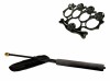 Set Autoaparare: Baston Telescopic Flexibil 47cm Negru + Box Rozeta Craniu. Otel, Husa Curea