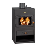 Semineu pe lemne, brichete, carbune, metalic, Prity K1, negru 9 kW, 2 kg/h, 450 x 380 x 760 mm