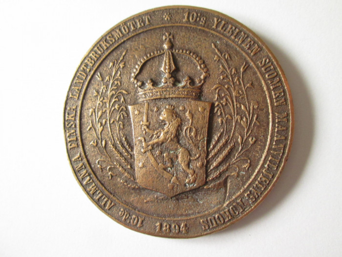 Rara! Finlanda medalia de onoare a Ministerului Agriculturii 1894