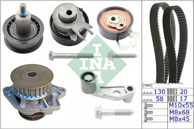 INA 530 0089 31 Set pompa apa + curea dintata foto