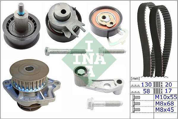 INA 530 0089 31 Set pompa apa + curea dintata