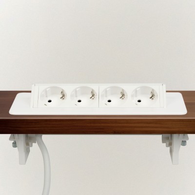 Prelungitor &amp;icirc;ncastrat &amp;ndash; 4 prize &amp;ndash; tip &amp;bdquo;flip-up&amp;rdquo; &amp;ndash; alb mat Best CarHome foto