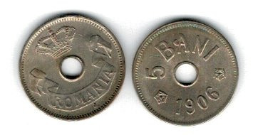 Romania 1906 - 5 bani J, aUNC foto