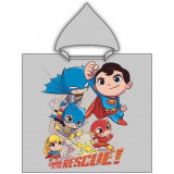 Poncho Copii Batman DC Heroes Unite, Suncity, 55x110 cm, Gluga, Fast Dry, Poliester, Halat Baie, 2+ ani