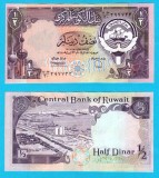 Kuweit (Kuwait) (p#12) 1/2 Dinar L1968 aUNC- 'Mina Al-Shuwaikh'; (ROG CITITI DETALIILE!)