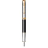 Stilou Parker Sonnet Metal Black penita aur 18K