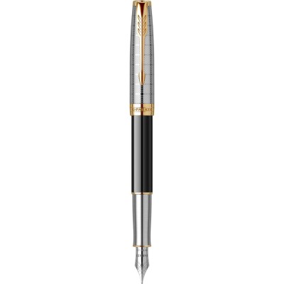 Stilou Parker Sonnet Metal Black penita aur 18K foto
