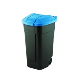 Coș de gunoi selectiv cu roți Negru/Albastru 110L
