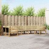 vidaXL Set Canapele Exterior Lemn Masiv Acacia Alb Bej 7 Piese Mobila Gradina