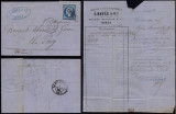 France 1865 Postal History Rare Cover + Content Nimes to Le Puy-en-Velay DB.353