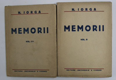MEMORII de N. IORGA VOLUME 1-2 foto