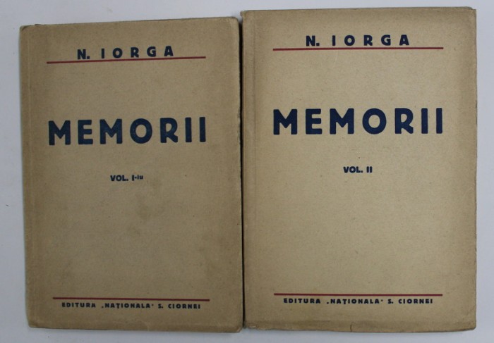 MEMORII de N. IORGA VOLUME 1-2