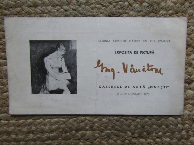 CATALOG EXPOZITIE GHEORGHE VANATORU 1970 foto