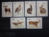 Polonia 1986 fauna păsări fazani, cerbi, muflon, iepure serie 6v neștampilată