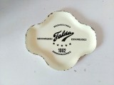 Tavita de fier emailat veche vintage reclama la FALDA 1002, 16.5x14x1cm