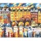 Tablou pictat manual, Mic port in Amsterdam, 100x60cm ulei pe panza in cutit efect 3D, Spectaculos