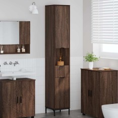 vidaXL Dulap de baie &amp;icirc;nalt cu sertar Stejar brun 31.5 x 33 x 190 cm 883411 foto
